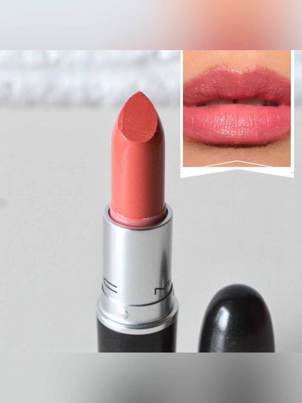 MAC Cosmetics Lipstick *NIPPON* Discontinued Pink Coral with Gold Pearl Like New